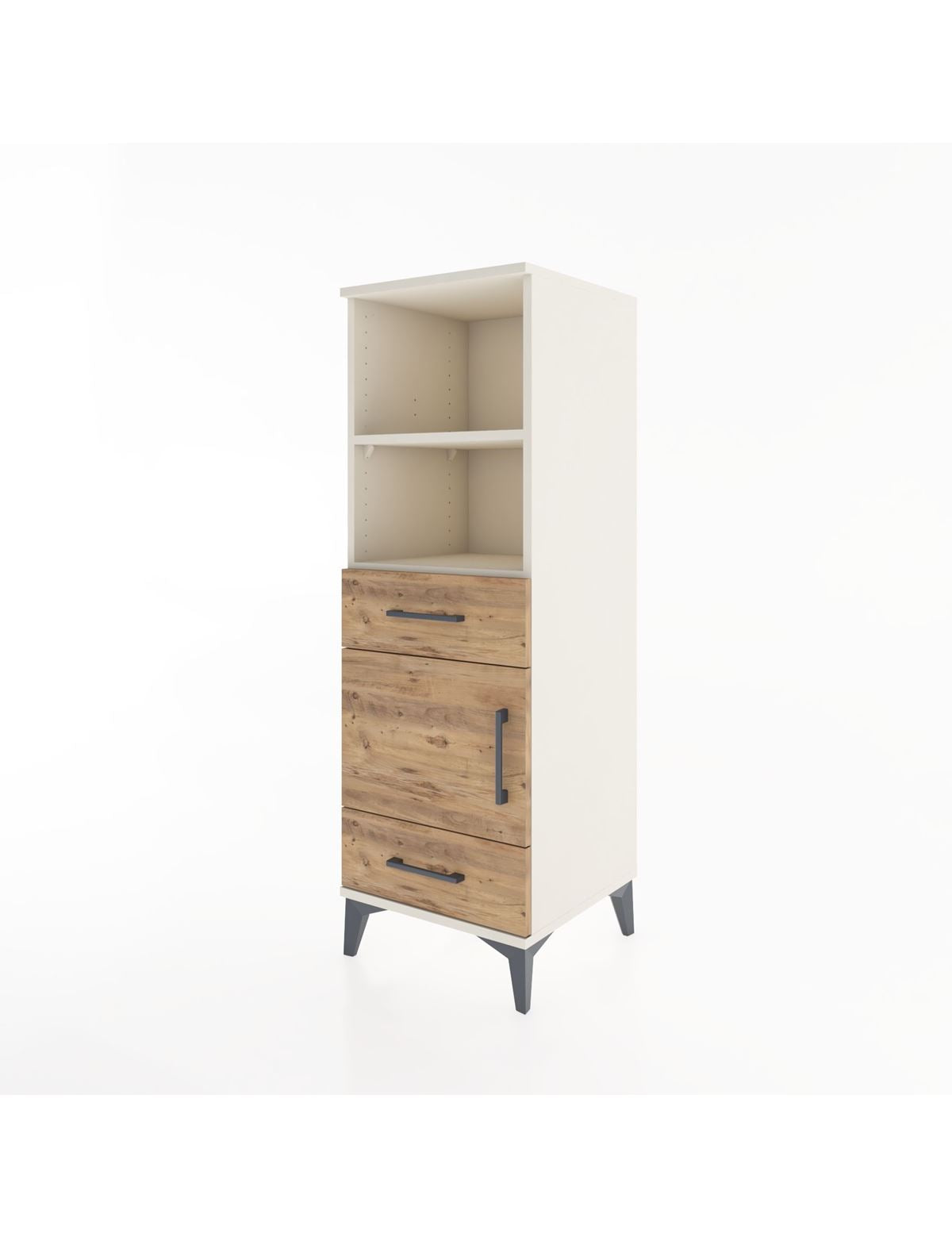 Hyperion Dolap 3 Raflı 2 Çekmeceli Tek Kapaklı 44x44x134 - S49M014V3B