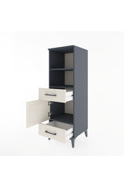 Hyperion Dolap 3 Raflı 2 Çekmeceli Tek Kapaklı 44x44x134 Antrasit-Aytaşı