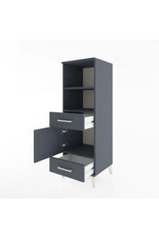 Hyperion Dolap 3 Raflı 2 Çekmeceli Tek Kapaklı 44x44x134 Antrasit-Antrasit