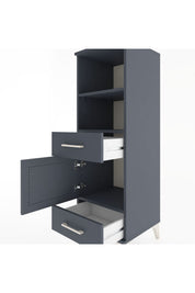 Hyperion Dolap 3 Raflı 2 Çekmeceli Tek Kapaklı 44x44x134 Antrasit-Antrasit