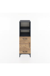 Hyperion Dolap 3 Raflı 2 Çekmeceli Tek Kapaklı 44x44x134 Antrasit-Çam