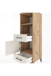 Hyperion Dolap 3 Raflı 2 Çekmeceli Tek Kapaklı 44x44x134 Çam-Aytaşı