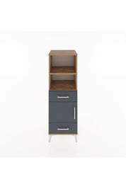 Hyperion Dolap 3 Raflı 2 Çekmeceli Tek Kapaklı 44x44x134 Çam-Antrasit