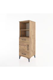 Hyperion Dolap 3 Raflı 2 Çekmeceli Tek Kapaklı 44x44x134 Çam-Çam