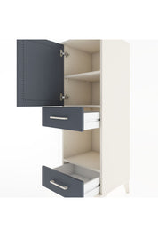 Hyperion Dolap 3 Raflı 2 Çekmeceli Tek Kapaklı 44x44x134 Aytaşı-Antrasit