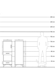 Hyperion Dolap 3 Raflı 2 Çekmeceli Tek Kapaklı 44x44x134 Aytaşı-Antrasit