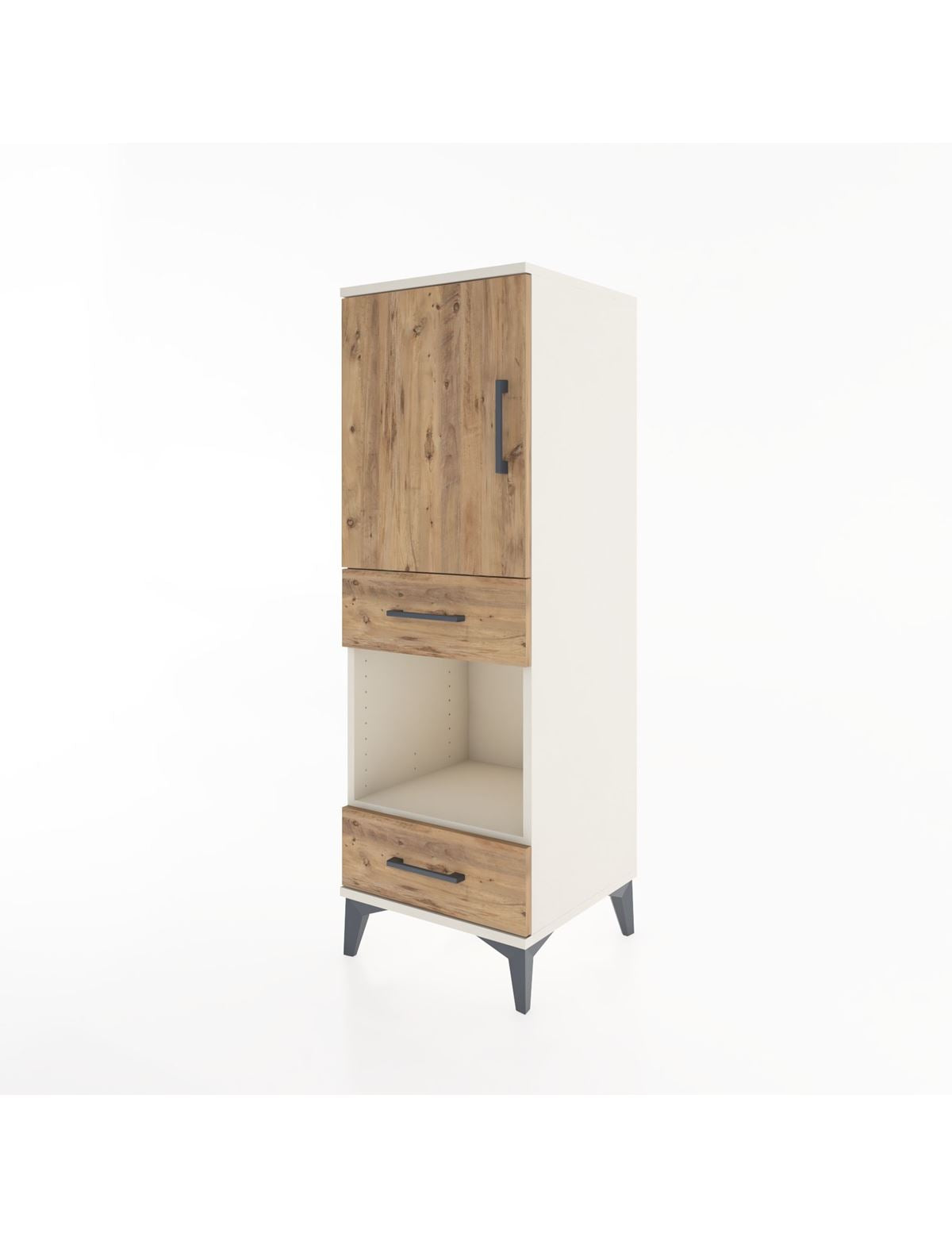 Hyperion Dolap 3 Raflı 2 Çekmeceli Tek Kapaklı 44x44x134 - S49M015V3B