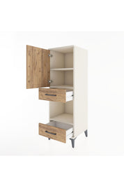 Hyperion Dolap 3 Raflı 2 Çekmeceli Tek Kapaklı 44x44x134 Aytaşı-Çam