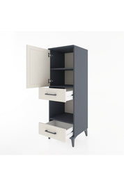 Hyperion Dolap 3 Raflı 2 Çekmeceli Tek Kapaklı 44x44x134 Antrasit-Aytaşı