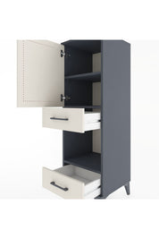 Hyperion Dolap 3 Raflı 2 Çekmeceli Tek Kapaklı 44x44x134 Antrasit-Aytaşı