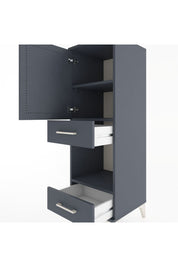 Hyperion Dolap 3 Raflı 2 Çekmeceli Tek Kapaklı 44x44x134 Antrasit-Antrasit