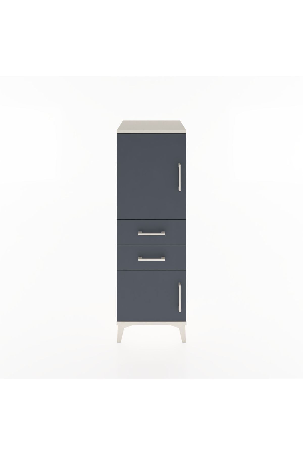 Hyperion Dolap 2 Raflı 2 Çekmeceli 2 Kapaklı 44x44x134 Aytaşı-Antrasit