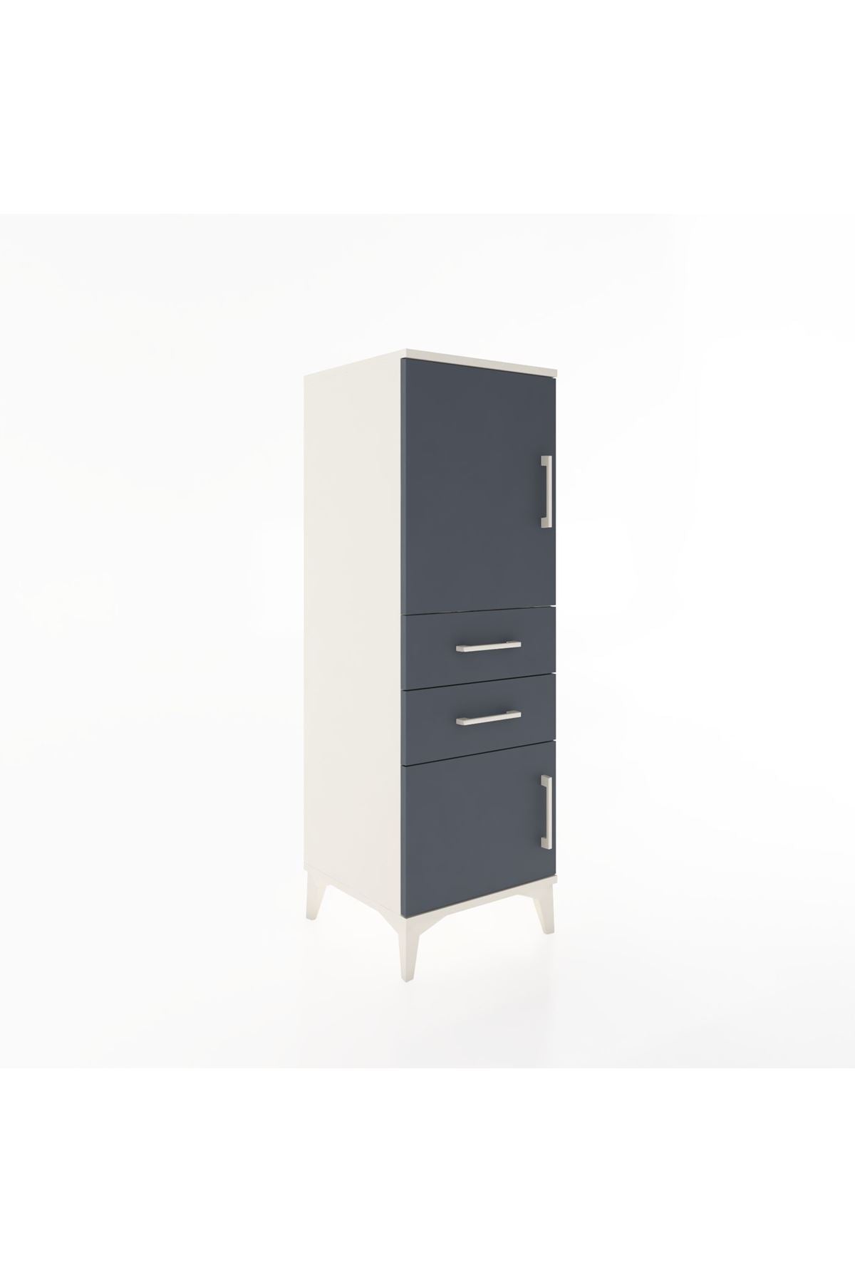 Hyperion Dolap 2 Raflı 2 Çekmeceli 2 Kapaklı 44x44x134 Aytaşı-Antrasit