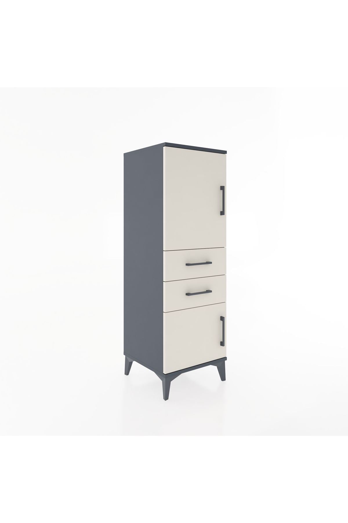 Hyperion Dolap 2 Raflı 2 Çekmeceli 2 Kapaklı 44x44x134 Antrasit-Aytaşı