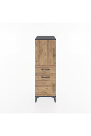 Hyperion Dolap 2 Raflı 2 Çekmeceli 2 Kapaklı 44x44x134 Antrasit-Çam