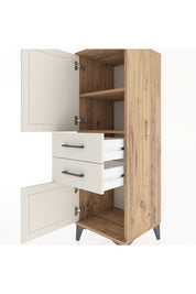 Hyperion Dolap 2 Raflı 2 Çekmeceli 2 Kapaklı 44x44x134 Çam-Aytaşı