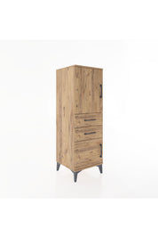 Hyperion Dolap 2 Raflı 2 Çekmeceli 2 Kapaklı 44x44x134 Çam-Çam