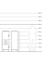 Hyperion Dolap 2 Raflı 2 Çekmeceli 2 Kapaklı 44x44x134 Çam-Çam