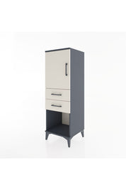 Hyperion Dolap 2 Raflı 2 Çekmeceli Tek Kapaklı 44x44x134 Antrasit-Aytaşı