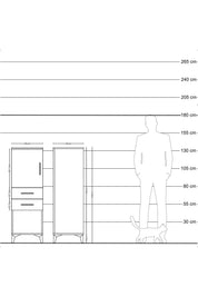 Hyperion Dolap 2 Raflı 2 Çekmeceli Tek Kapaklı 44x44x134 - S49M017V4B