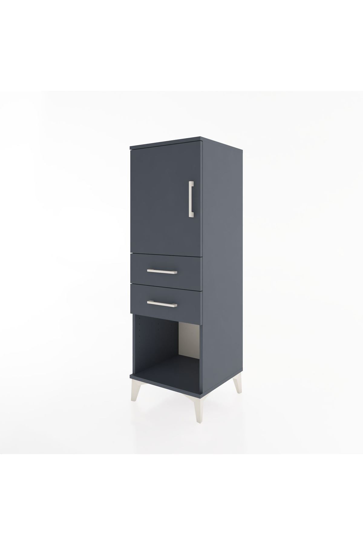 Hyperion Dolap 2 Raflı 2 Çekmeceli Tek Kapaklı 44x44x134 Antrasit-Antrasit