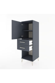 Hyperion Dolap 2 Raflı 2 Çekmeceli Tek Kapaklı 44x44x134 Antrasit-Antrasit