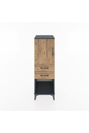 Hyperion Dolap 2 Raflı 2 Çekmeceli Tek Kapaklı 44x44x134 Antrasit-Çam