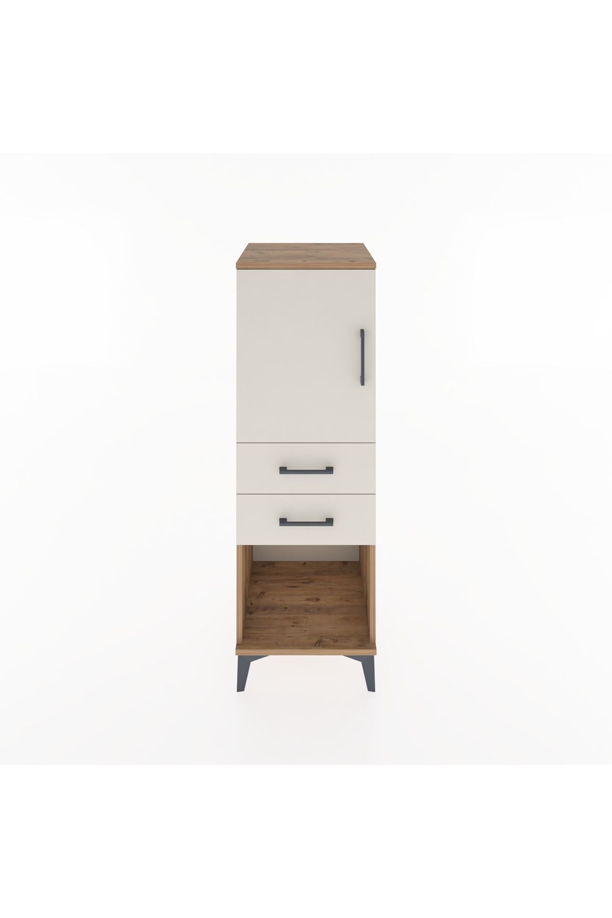 Hyperion Dolap 2 Raflı 2 Çekmeceli Tek Kapaklı 44x44x134 Çam-Aytaşı