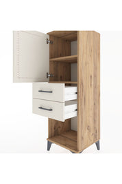 Hyperion Dolap 2 Raflı 2 Çekmeceli Tek Kapaklı 44x44x134 Çam-Aytaşı