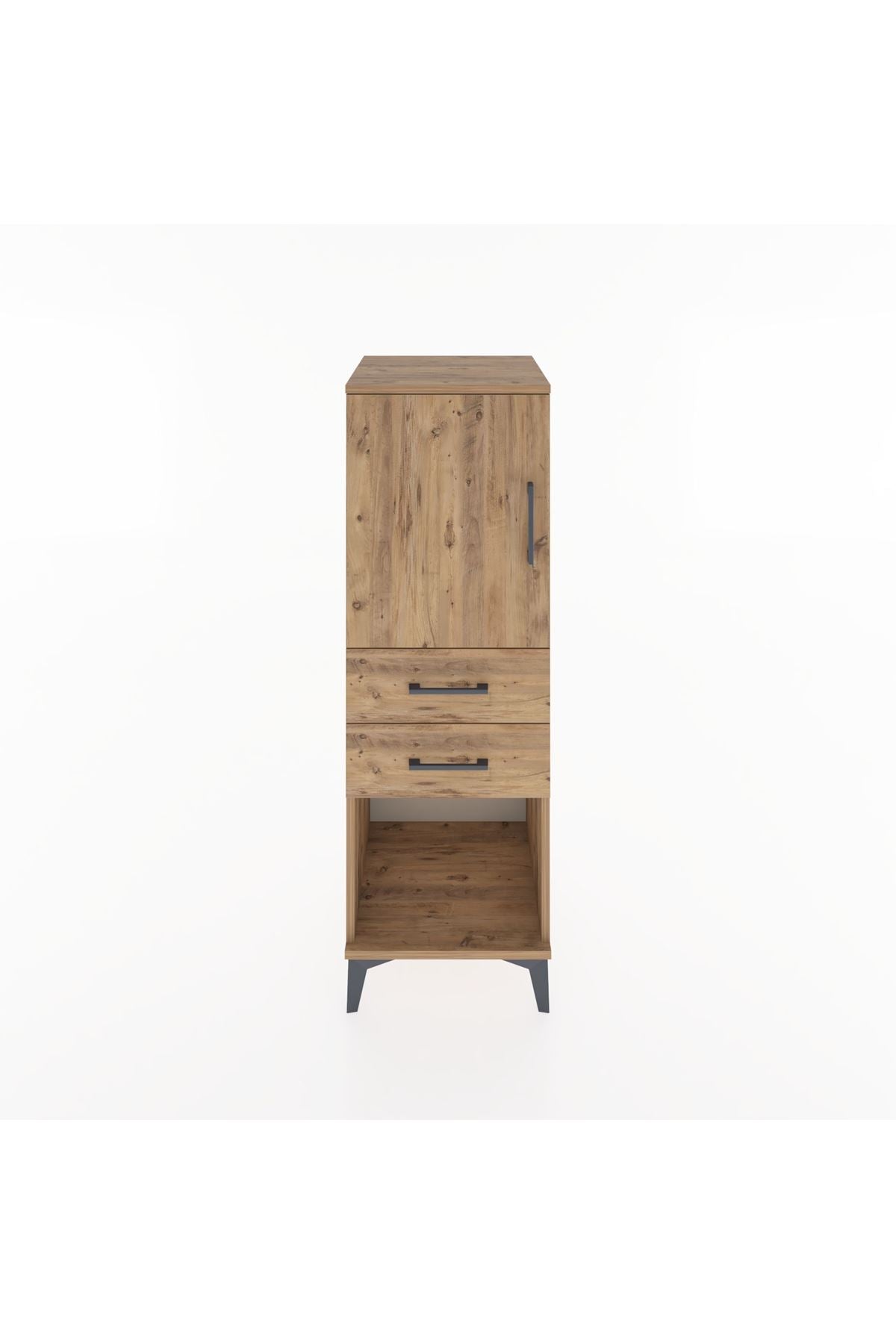 Hyperion Dolap 2 Raflı 2 Çekmeceli Tek Kapaklı 44x44x134 Çam-Çam