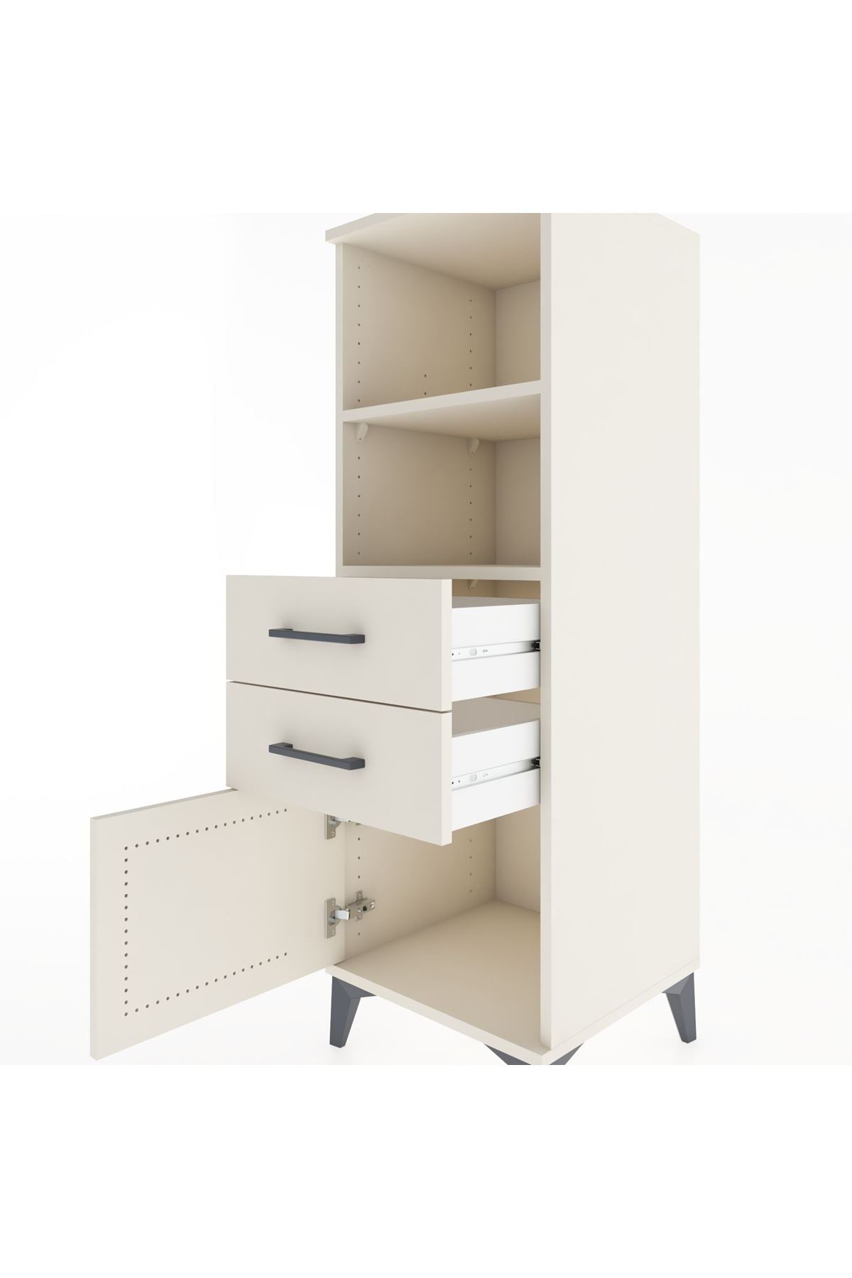 Hyperion Dolap 2 Raflı 2 Çekmeceli Tek Kapaklı 44x44x134 Aytaşı-Aytaşı