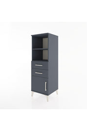 Hyperion Dolap 2 Raflı 2 Çekmeceli Tek Kapaklı 44x44x134 Antrasit-Antrasit