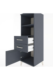 Hyperion Dolap 2 Raflı 2 Çekmeceli Tek Kapaklı 44x44x134 Antrasit-Antrasit