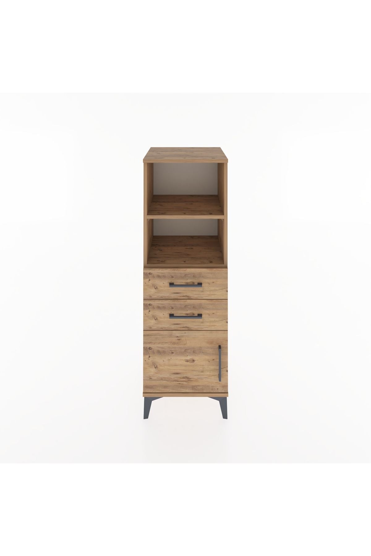 Hyperion Dolap 2 Raflı 2 Çekmeceli Tek Kapaklı 44x44x134 Çam-Çam