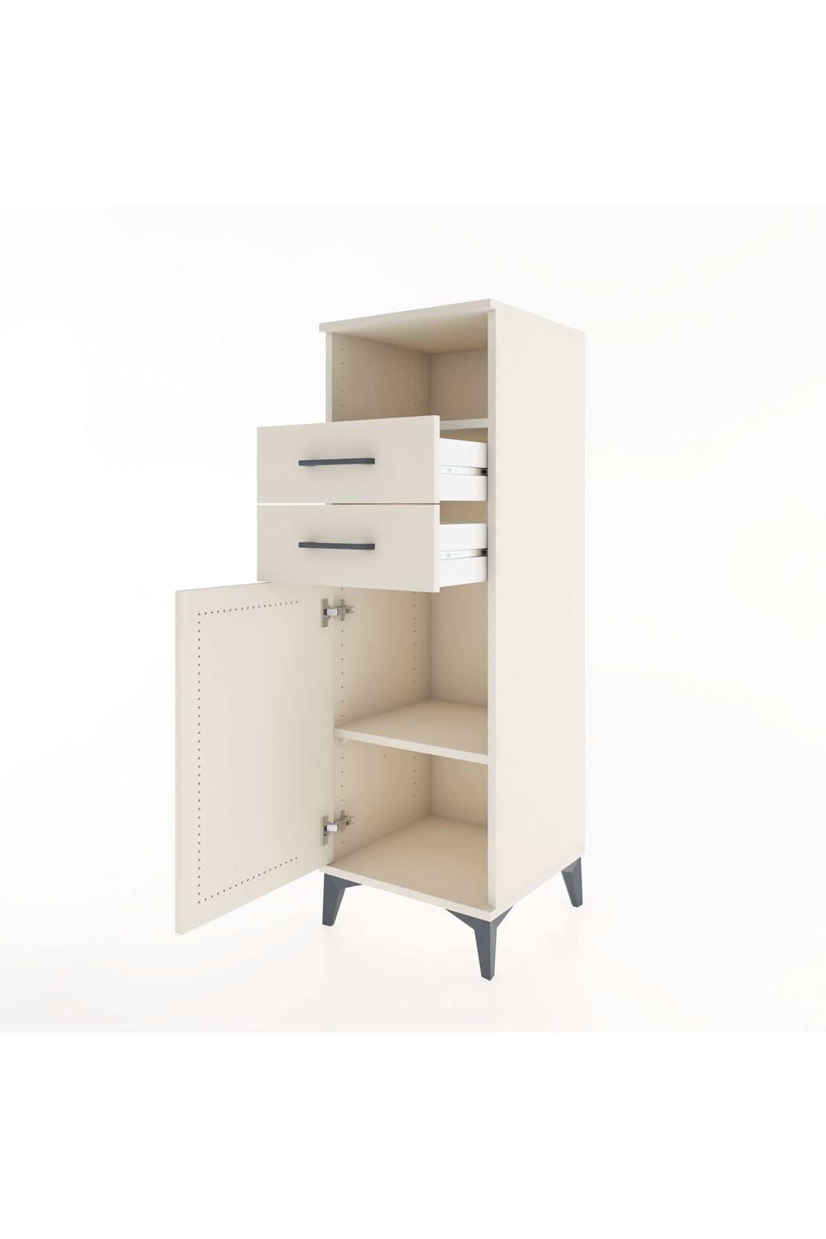 Hyperion Dolap 2 Raflı 2 Çekmeceli Tek Kapaklı 44x44x134 Aytaşı-Aytaşı