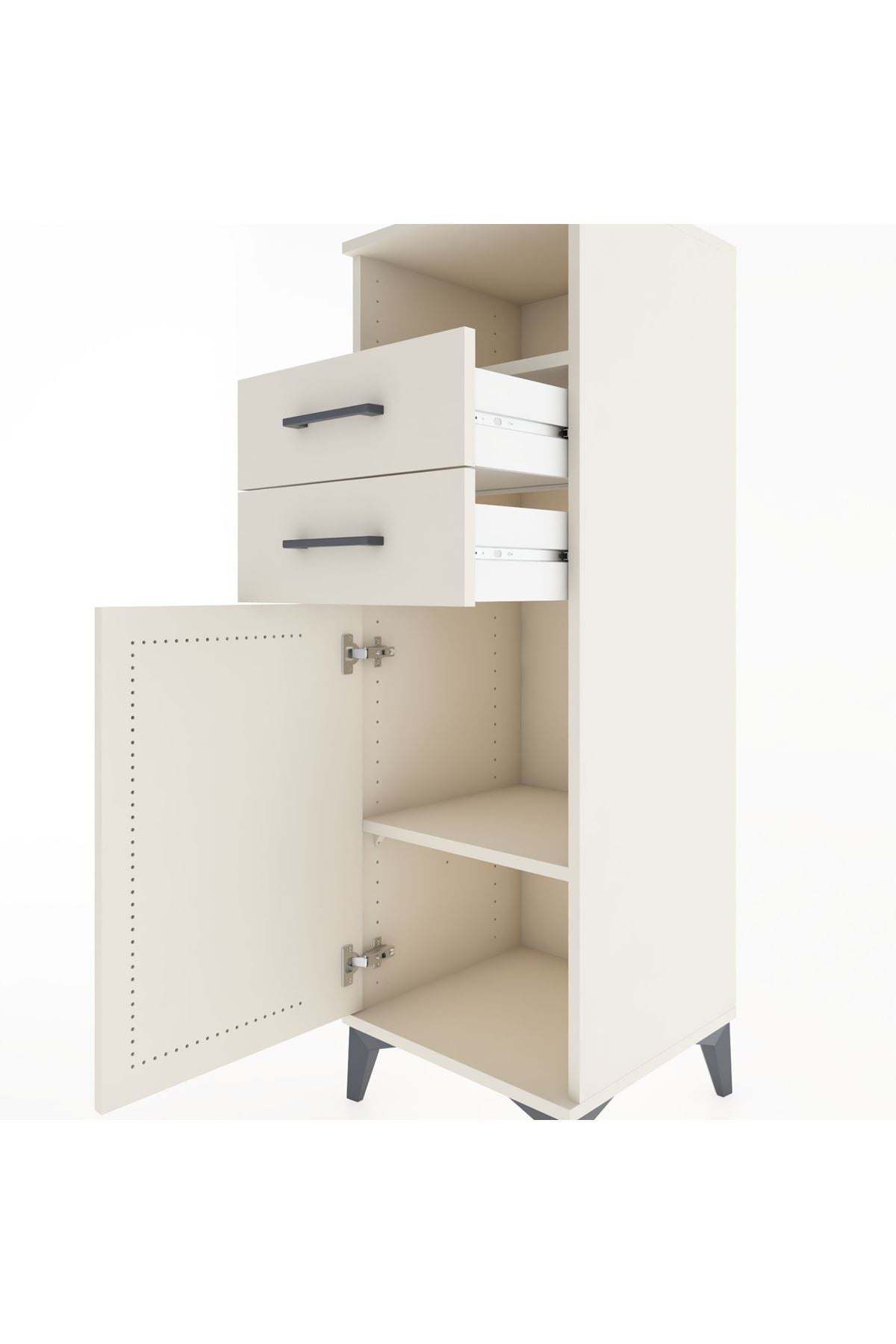 Hyperion Dolap 2 Raflı 2 Çekmeceli Tek Kapaklı 44x44x134 Aytaşı-Aytaşı