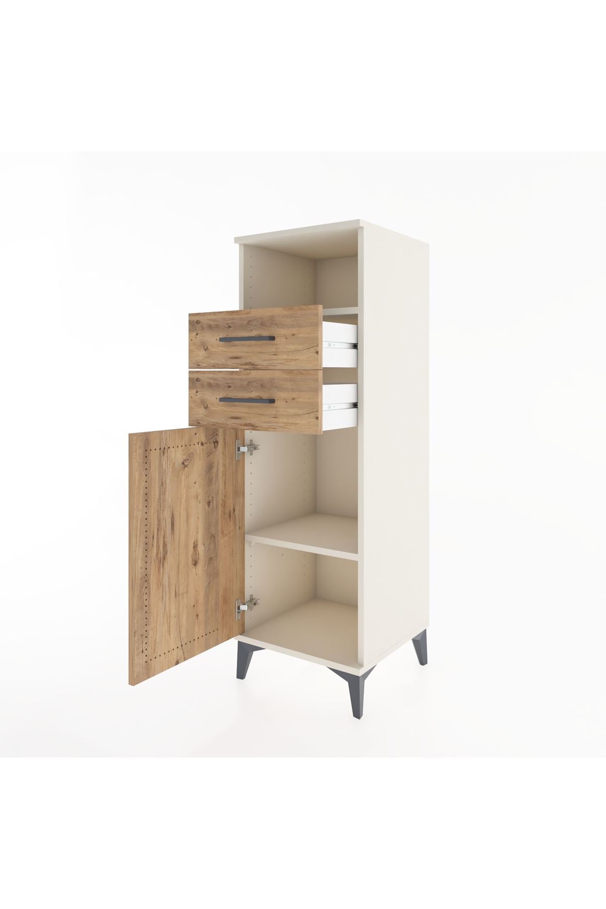 Hyperion Dolap 2 Raflı 2 Çekmeceli Tek Kapaklı 44x44x134 Aytaşı-Çam