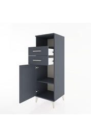 Hyperion Dolap 2 Raflı 2 Çekmeceli Tek Kapaklı 44x44x134 Antrasit-Antrasit