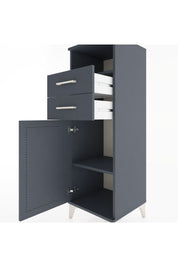 Hyperion Dolap 2 Raflı 2 Çekmeceli Tek Kapaklı 44x44x134 Antrasit-Antrasit