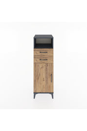 Hyperion Dolap 2 Raflı 2 Çekmeceli Tek Kapaklı 44x44x134 Antrasit-Çam