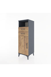 Hyperion Dolap 2 Raflı 2 Çekmeceli Tek Kapaklı 44x44x134 Antrasit-Çam
