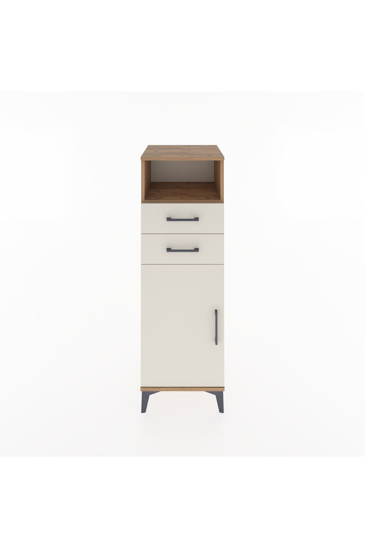 Hyperion Dolap 2 Raflı 2 Çekmeceli Tek Kapaklı 44x44x134 Çam-Aytaşı