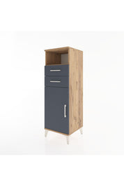 Hyperion Dolap 2 Raflı 2 Çekmeceli Tek Kapaklı 44x44x134 Çam-Antrasit