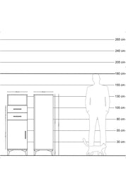 Hyperion Dolap 2 Raflı 2 Çekmeceli Tek Kapaklı 44x44x134 Çam-Çam