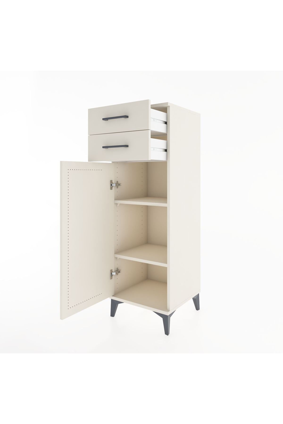 Hyperion Dolap 2 Raflı 2 Çekmeceli Tek Kapaklı 44x44x134 Aytaşı-Aytaşı