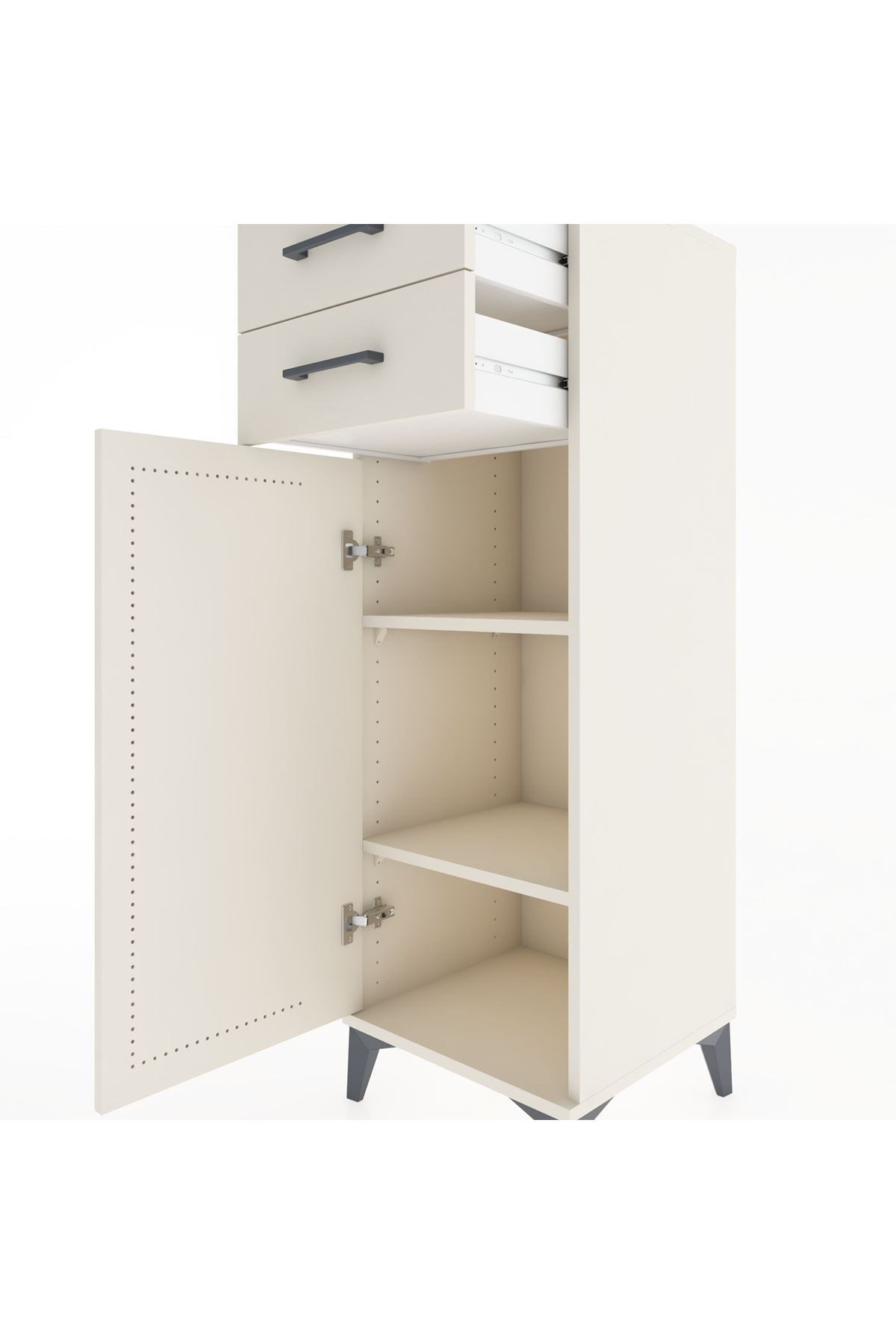 Hyperion Dolap 2 Raflı 2 Çekmeceli Tek Kapaklı 44x44x134 Aytaşı-Aytaşı