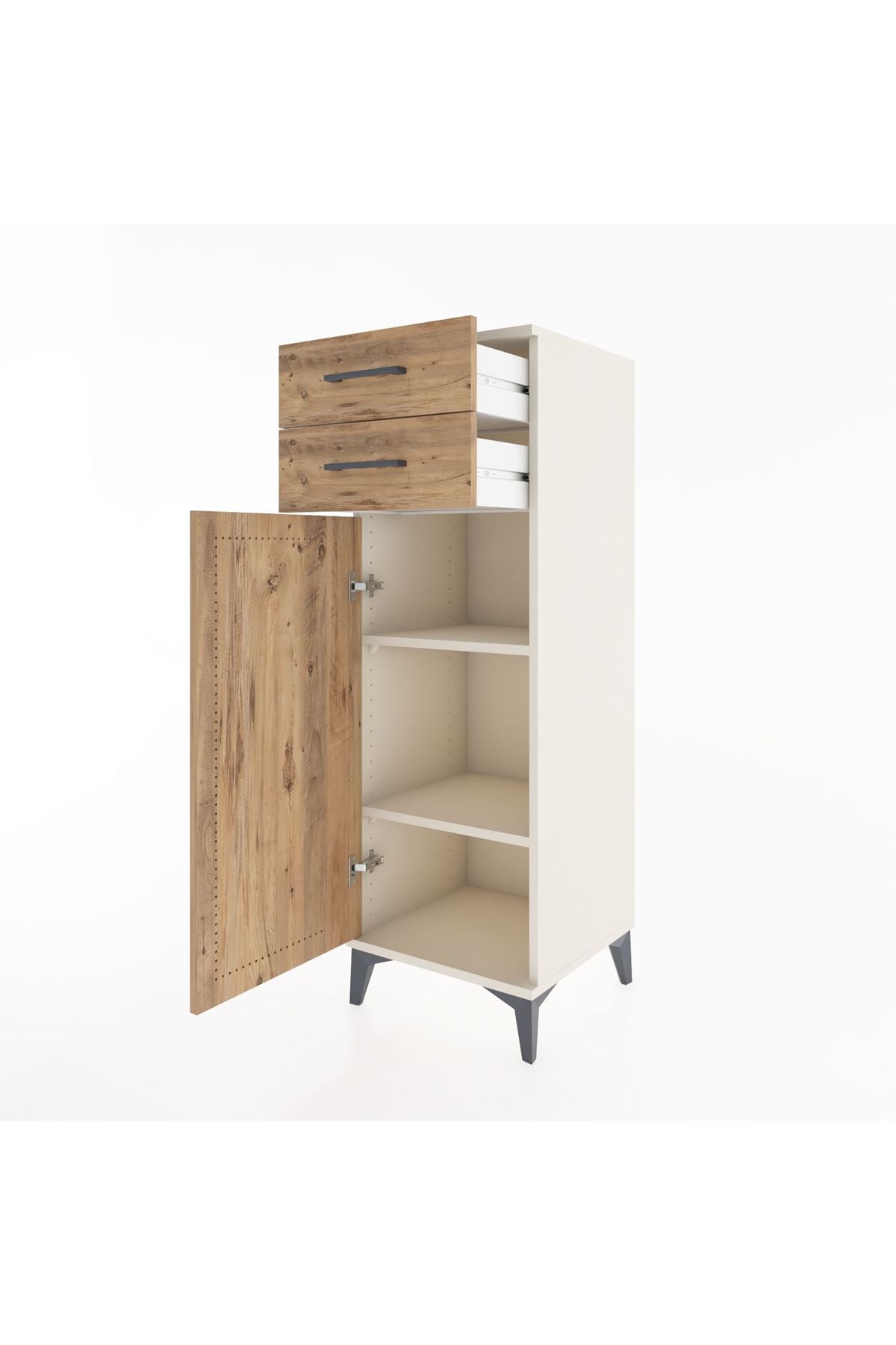 Hyperion Dolap 2 Raflı 2 Çekmeceli Tek Kapaklı 44x44x134 Aytaşı-Çam