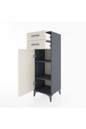 Hyperion Dolap 2 Raflı 2 Çekmeceli Tek Kapaklı 44x44x134 Antrasit-Aytaşı