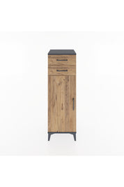 Hyperion Dolap 2 Raflı 2 Çekmeceli Tek Kapaklı 44x44x134 Antrasit-Çam