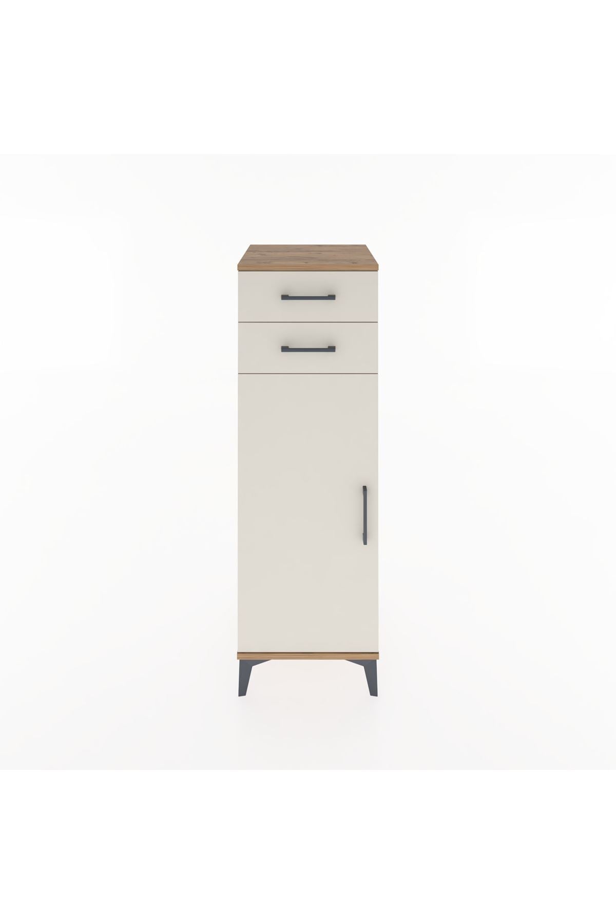 Hyperion Dolap 2 Raflı 2 Çekmeceli Tek Kapaklı 44x44x134 Çam-Aytaşı